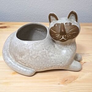 MCM David Stewart Lion's Valley Pottery Stoneware Cat Planter